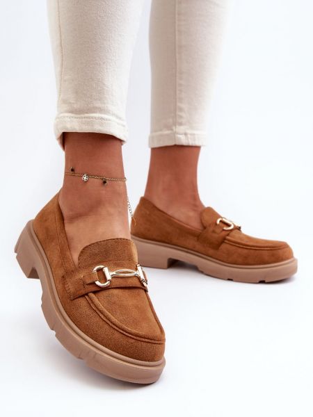 Pantofi loafer din piele de căprioară Kesi auriu