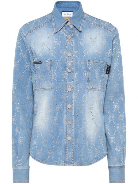 Denim paita Philipp Plein sininen