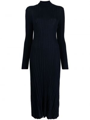 Vlněné pletené šaty s dlouhými rukávy Mame Kurogouchi - černá