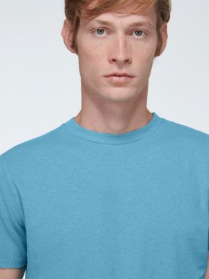 Bavlnené ľanové tričko Frescobol Carioca modrá