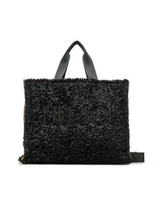 Nákupná taška s kožušinou Liu Jo čierna