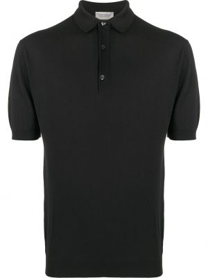 Polo krekls ar īsām piedurknēm John Smedley melns