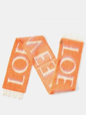Мохеровый шарф Loewe оранжевый