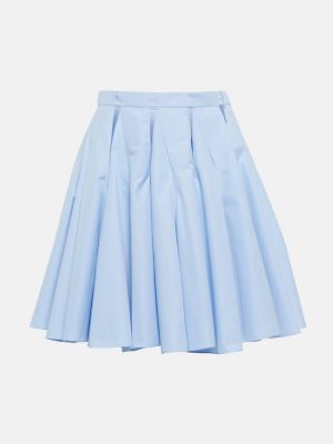 Mini spódniczka z wysoką talią bawełniana Alaã¯a niebieska