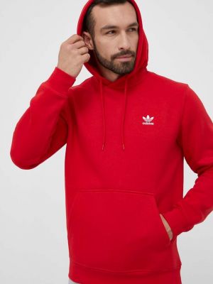 Суичър с качулка с апликация Adidas Originals червено