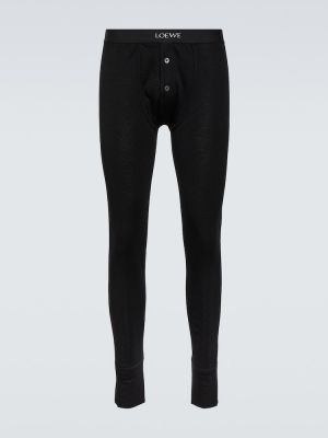 Jacquard gyapjú leggings Loewe fekete