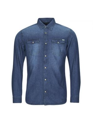 Koszula jeansowa z długim rękawem Jack & Jones niebieska
