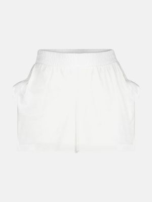 Pantalones cortos de algodón de punto Miu Miu blanco