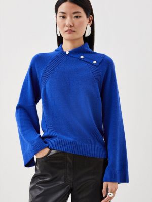 Хлопковый кашемировый свитер Karen Millen синий