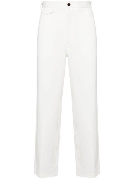 Памучни прав панталон Gucci бяло