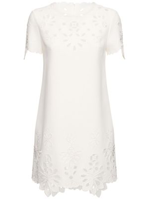 Mini haljina s vezom kratki rukavi Ermanno Scervino bijela