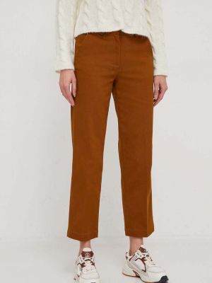 Pantaloni cu talie înaltă Sisley maro