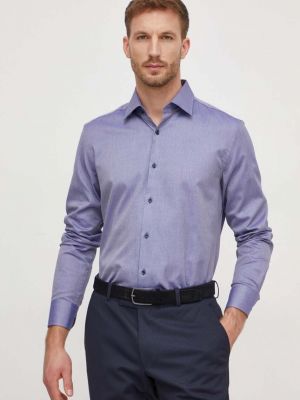 Pamučna košulja slim fit Boss plava