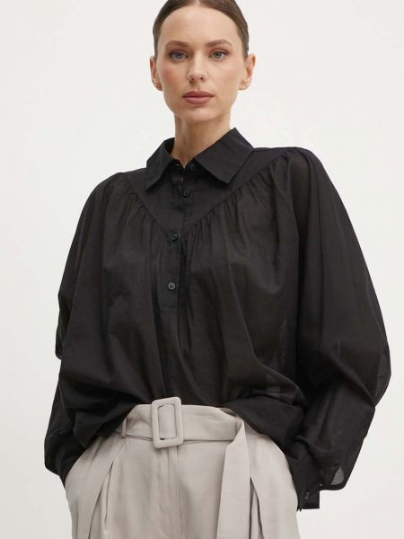 Bluzka bawełniana Sisley czarna