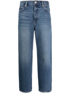 Skinny džíny s vysokým pasem s knoflíky Frame - modrá