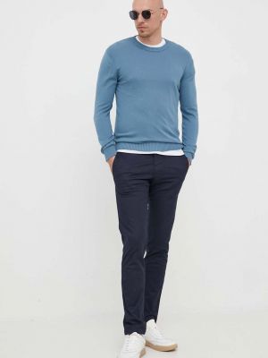 Sweter bawełniany Sisley niebieski