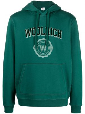 Βαμβακερός φούτερ με κουκούλα με σχέδιο Woolrich πράσινο