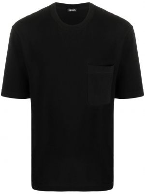 Marškinėliai su kišenėmis Zegna juoda