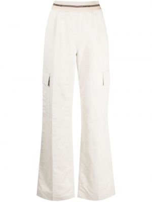 Plisirane kargo hlače Helmut Lang bela