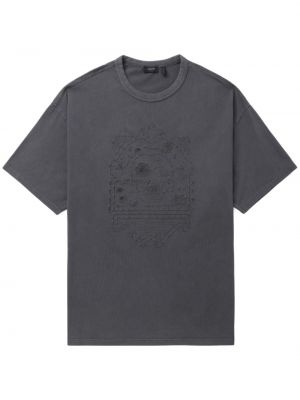 Kokvilnas t-krekls ar izšuvumiem Five Cm pelēks