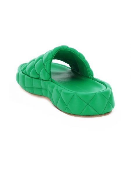 Sandalias de cuero acolchadas Bottega Veneta verde