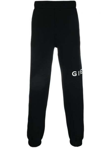 Kokvilnas treniņtērpa bikses ar apdruku Givenchy melns
