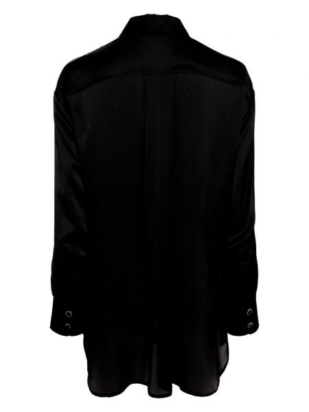 Raštuota gėlėta šilkinė marškiniai Zimmermann juoda