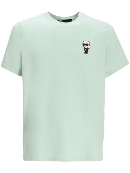 Памучна тениска Karl Lagerfeld зелено