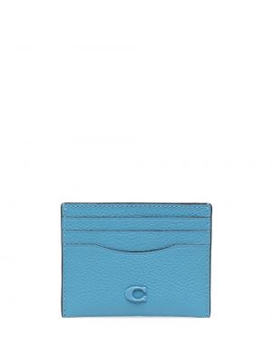 Kožená peňaženka Coach modrá