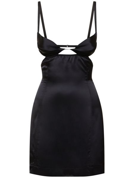 Satenska mini haljina Nensi Dojaka crna