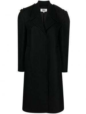 Vlněný dlouhý kabát Mm6 Maison Margiela - černá