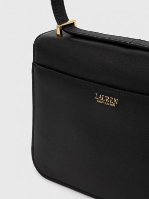 Bőr táska Lauren Ralph Lauren fekete