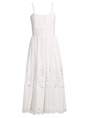 Длинное платье без рукавов Delfi белое