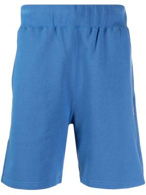 Shorts de sport brodeés en coton A Bathing Ape® bleu