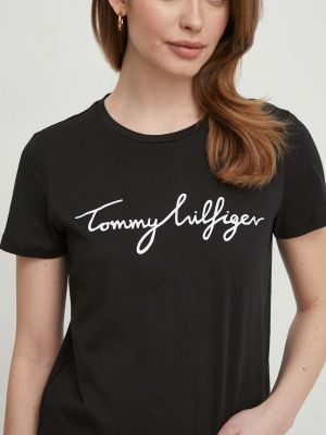 Koszulka bawełniana Tommy Hilfiger czarna