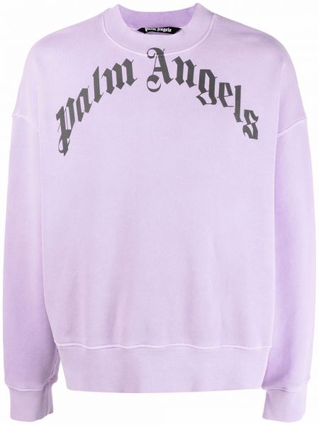 Bomull sweatshirt Palm Angels lilla