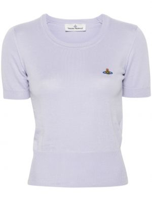 Pletené tričko s výšivkou Vivienne Westwood fialová