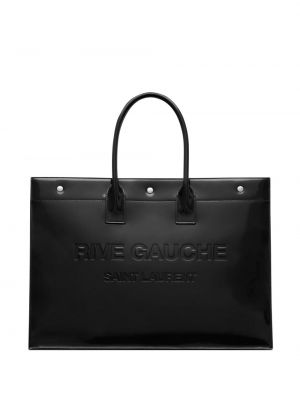 Geantă shopper din piele Saint Laurent negru
