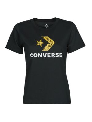 Csillag mintás rövid ujjú virágos póló Converse fekete