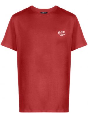 T-shirt ricamato A.p.c. rosso