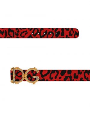 Ceinture à imprimé à imprimé léopard Dolce & Gabbana rouge