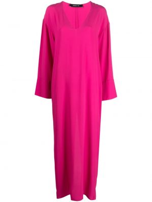 Sukienka długa z dekoltem w serek Federica Tosi różowa