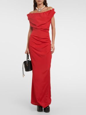 Vestido largo con volantes de crepé Vivienne Westwood rojo