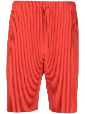 Bermuda kratke hlače Pleats Please Issey Miyake crvena