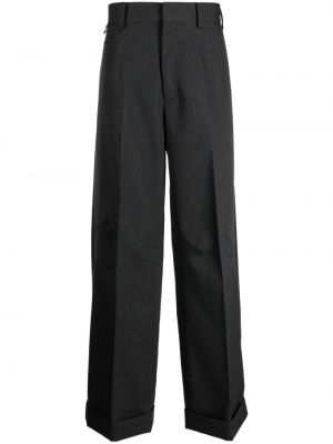 Plisované vlněné rovné kalhoty Undercover šedé