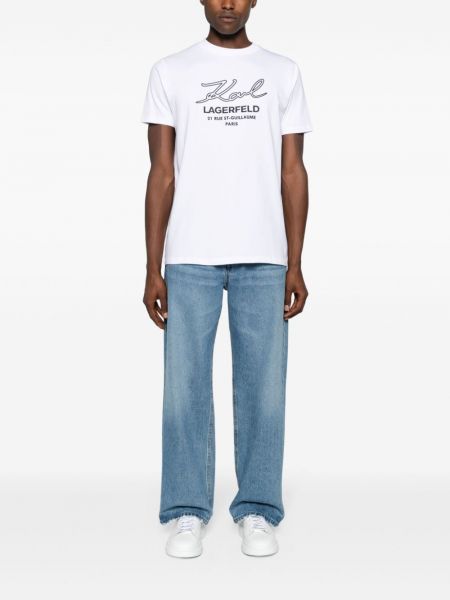 T-shirt en coton avec applique Karl Lagerfeld blanc