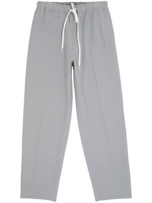 Bavlněné rovné kalhoty Mm6 Maison Margiela šedé