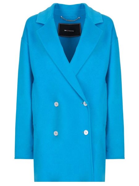 Голубое кашемировое пальто Kiton