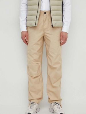 Spodnie cargo bawełniane Calvin Klein Jeans beżowe