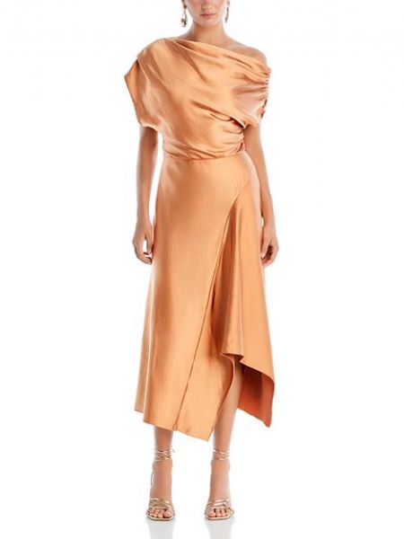 Асимметричное платье миди Alc оранжевое